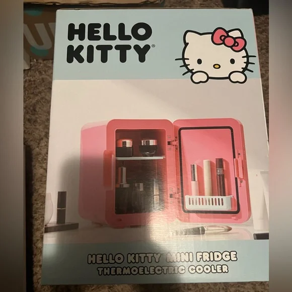 Hello Kitty Pink and White Mini Fridge